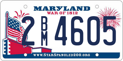 MD license plate 2BM4605