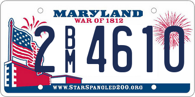 MD license plate 2BM4610