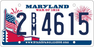 MD license plate 2BM4615