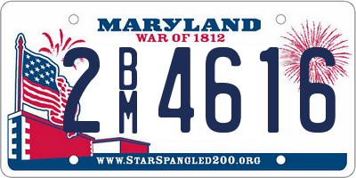 MD license plate 2BM4616