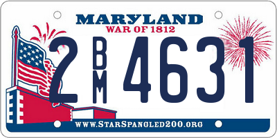 MD license plate 2BM4631