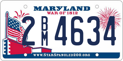 MD license plate 2BM4634