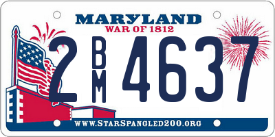 MD license plate 2BM4637