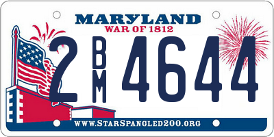 MD license plate 2BM4644