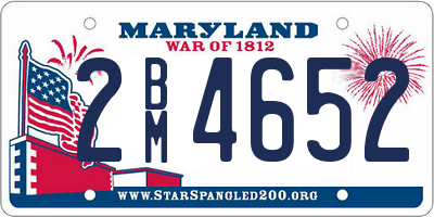 MD license plate 2BM4652