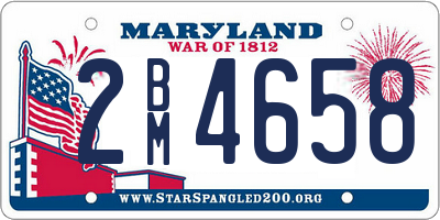 MD license plate 2BM4658