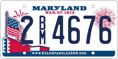MD license plate 2BM4676