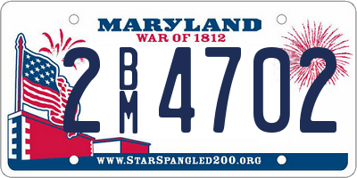 MD license plate 2BM4702