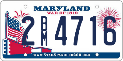 MD license plate 2BM4716