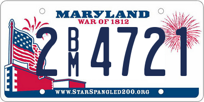 MD license plate 2BM4721