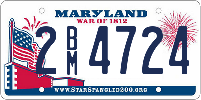 MD license plate 2BM4724