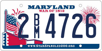 MD license plate 2BM4726