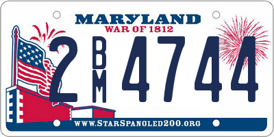MD license plate 2BM4744