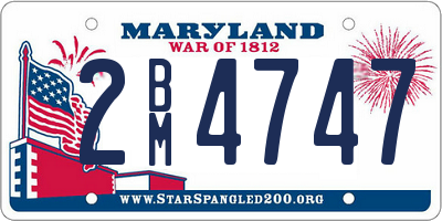 MD license plate 2BM4747