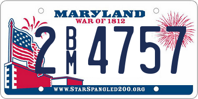MD license plate 2BM4757