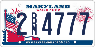 MD license plate 2BM4777