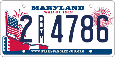 MD license plate 2BM4786