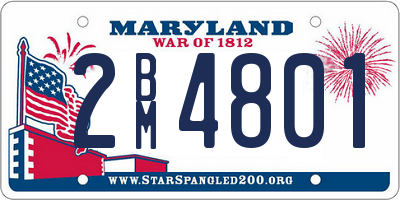 MD license plate 2BM4801