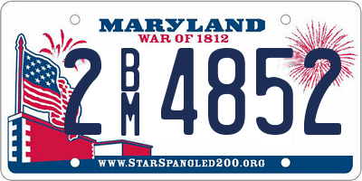 MD license plate 2BM4852