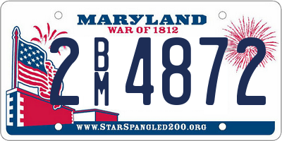 MD license plate 2BM4872