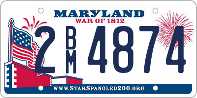 MD license plate 2BM4874