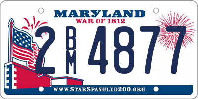 MD license plate 2BM4877