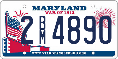MD license plate 2BM4890