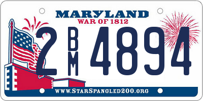 MD license plate 2BM4894