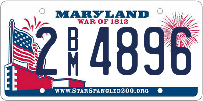 MD license plate 2BM4896