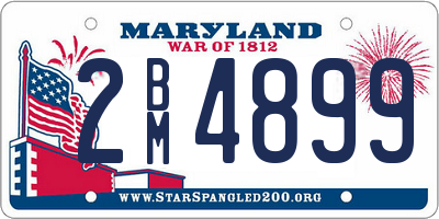 MD license plate 2BM4899