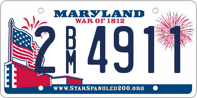 MD license plate 2BM4911