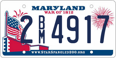 MD license plate 2BM4917