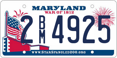 MD license plate 2BM4925