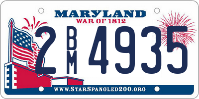 MD license plate 2BM4935