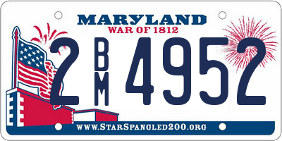 MD license plate 2BM4952