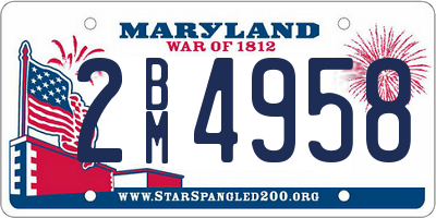 MD license plate 2BM4958