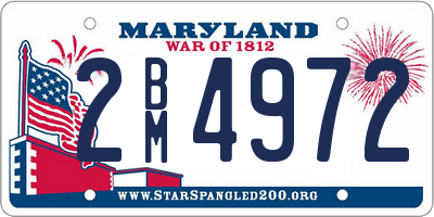 MD license plate 2BM4972