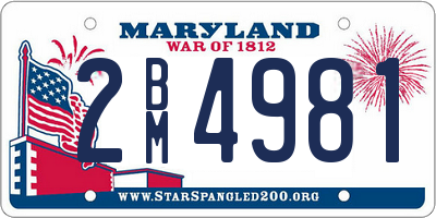 MD license plate 2BM4981