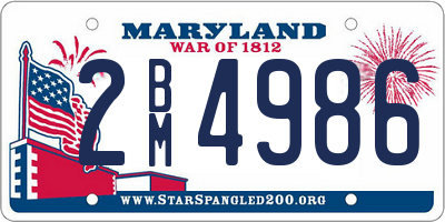 MD license plate 2BM4986