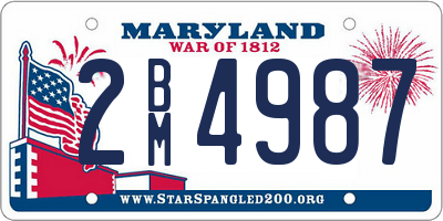 MD license plate 2BM4987