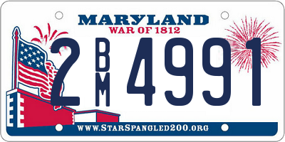 MD license plate 2BM4991