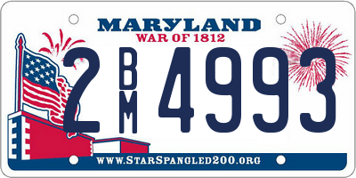 MD license plate 2BM4993