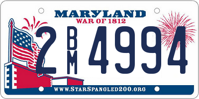 MD license plate 2BM4994