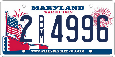 MD license plate 2BM4996