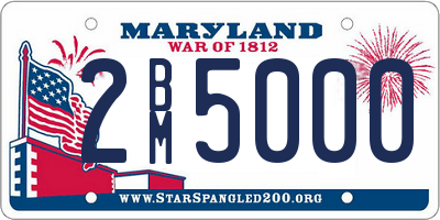 MD license plate 2BM5000
