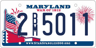 MD license plate 2BM5011