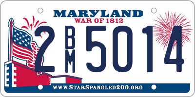 MD license plate 2BM5014