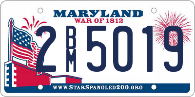 MD license plate 2BM5019