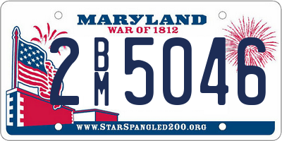 MD license plate 2BM5046