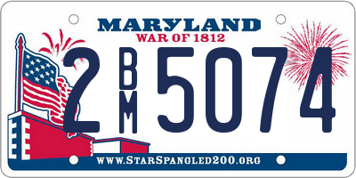 MD license plate 2BM5074